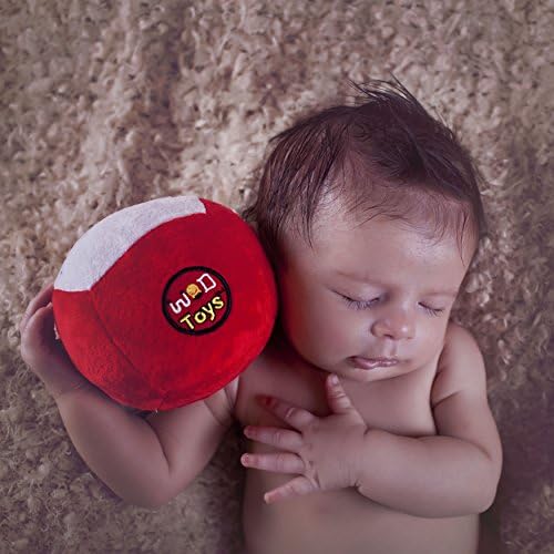 WOD Toys® Med Baby Ball Плюшено Медбол с м и сензорни звуци – Безопасна, устойчива играчка за фитнес за новородени, бебета