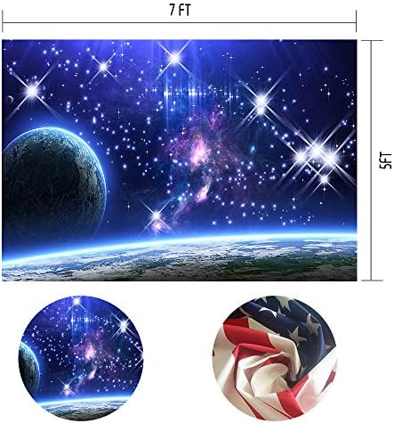 Galaxy Фон MTMETY 7X5Ft Звезда на Небето на Фона на Тъмно-Син Ореол Блести Звезда Лилаво Земята Подпори Фотобудка Студио