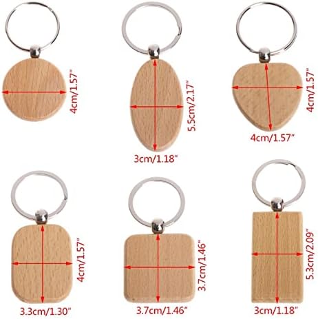 Празна Дървена етикет за ключове Празна Дървена Верига за ключ (6)