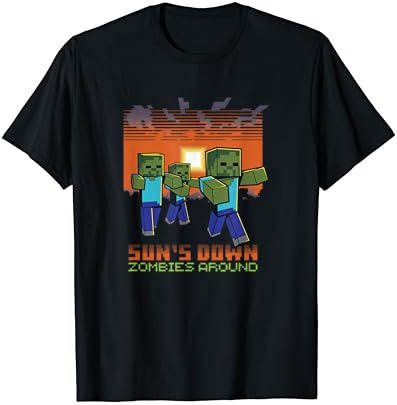 Minecraft Сън Down Зомбита Около Тениски