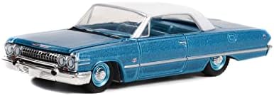 Chevy Impala SS 409 с мек покрив 1963 година на издаване (лот № 1119), синьо - зелена светлина 37260B - Глас кола в мащаб