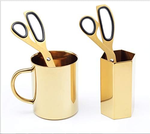 Ергономични Месингови Ножици от Неръждаема стомана с мека Дръжка, Асиметричен Дизайн Ножица (златен)