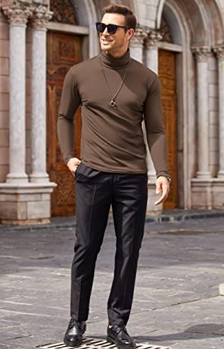 Мъжки Ежедневни Ризи с високо воротом COOFANDY Slim Fit, Леки Основни Памучни Пуловери