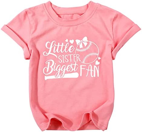 FRYAID/ Бейзболна Риза за Малки Момиченца, по-Малката Сестра на Най-Големия Фен Тениска за Старши Сестри, Лятна Памучен