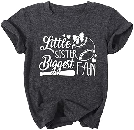 FRYAID/ Бейзболна Риза за Малки Момиченца, по-Малката Сестра на Най-Големия Фен Тениска за Старши Сестри, Лятна Памучен