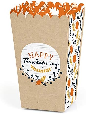 Голяма точка щастие С Деня на Благодарността - Есен парти в чест на прибиране на реколтата, Подаръчни кутии с Пуканки - Комплект от 12