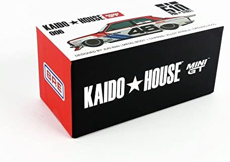 TSM Модел Datsun 510 Pro Улицата версия 2 46 БРЕ Червено-бяла (Дизайн Jun Imai) Kaido House 1/64 Монолитен под натиска